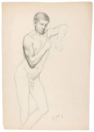 Study of Male Nude, Leaning