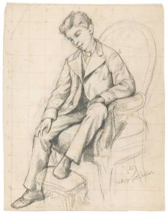 Boy in Chair (recto) / Girl with Doll (verso)