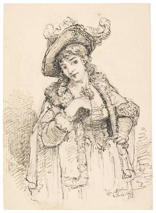 Woman in Feathered Hat
