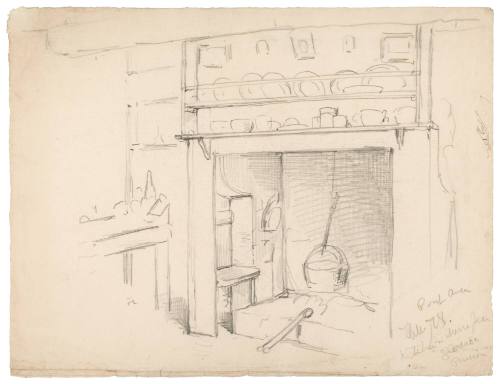 Study of an Interior with a Large Hearth