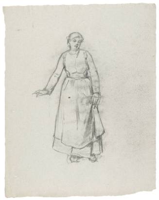 Study of Standing Woman Holding Apron
