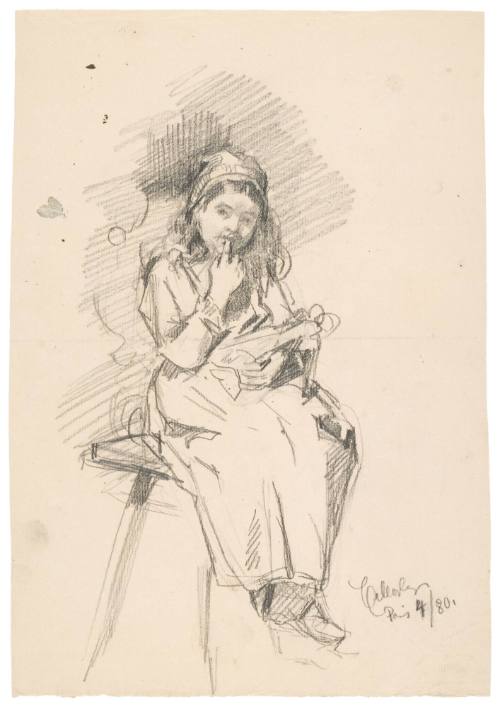 Study of a Young Girl Holding a Doll