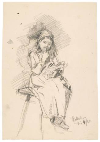 Study of a Young Girl Holding a Doll