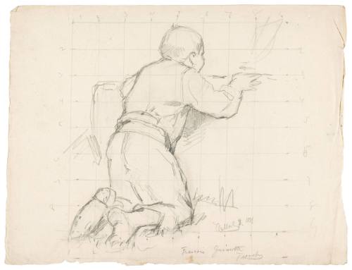 Study of Kneeling Boy, Faouët, France