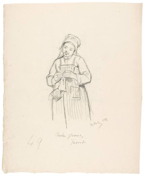 Study of Girl Knitting
