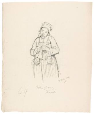 Study of Girl Knitting