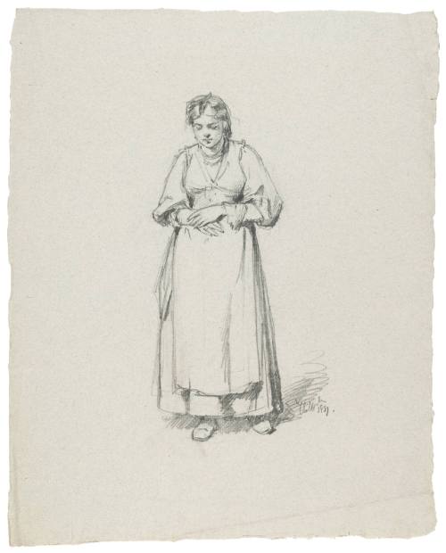Study of Standing Woman with Hands Folded