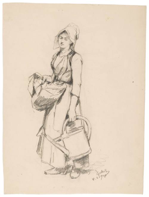 Study of Woman with Watering Can