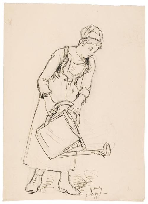 Study of Woman with Watering Can