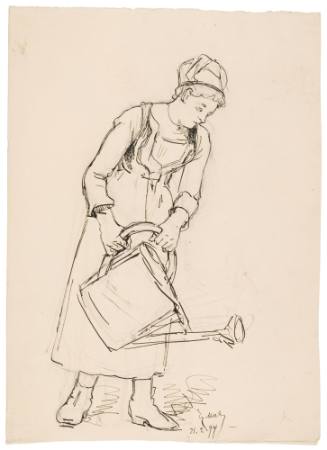 Study of Woman with Watering Can