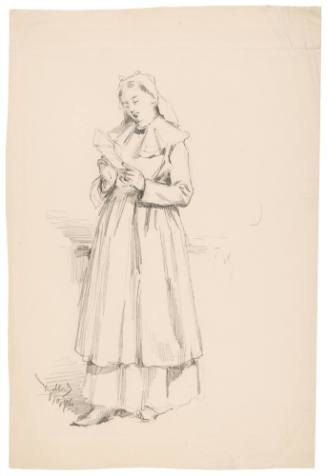 Study of Standing Woman Holding Book