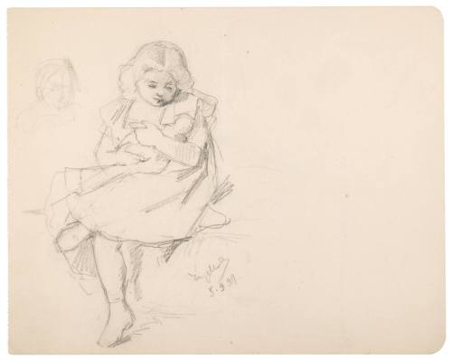 Study of a Young Girl Holding a Doll