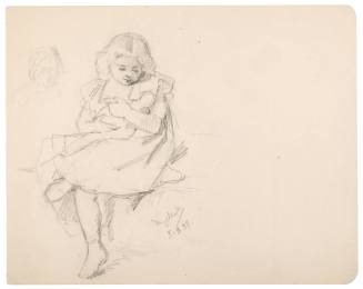 Study of a Young Girl Holding a Doll