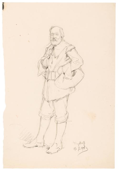 Study of Standing Man in Period Dress