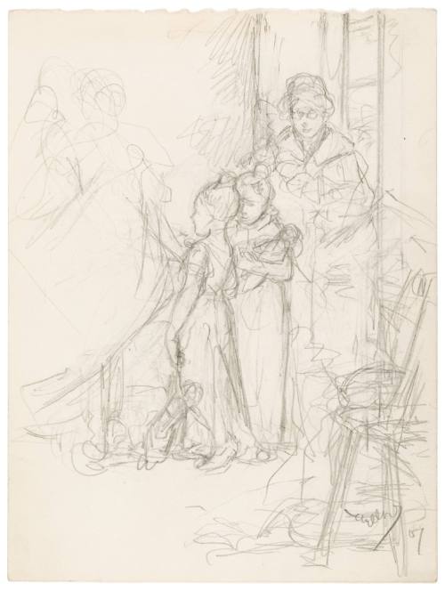 Study of Two Girls and Woman