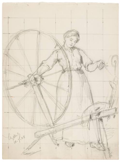 Study of Woman Spinning