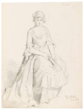 Study of Seated Woman Holding Fan