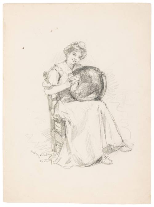 Study of Seated Woman with Sphere