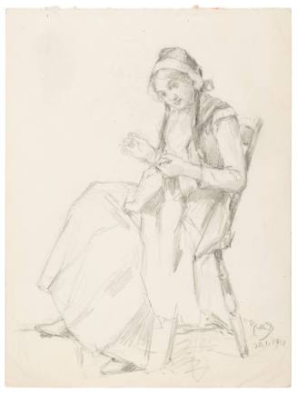 Study of Woman Sewing