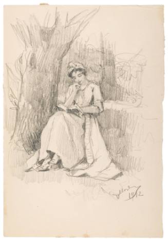 Woman Reading Under Tree