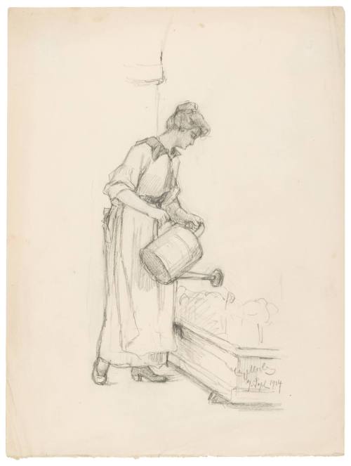 Woman with Watering Can