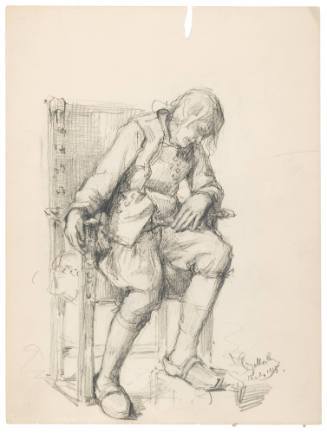 Man in Breton Dress Seated in Chair