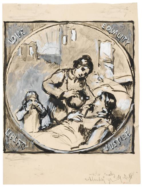 Love, Equality, Liberty Justice (Study for a medal)