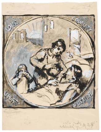 Love, Equality, Liberty Justice (Study for a medal)