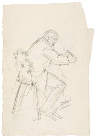 recto: Study for Discussion of the Marriage Contract (1882); verso: Miscellancous composition and figure studies