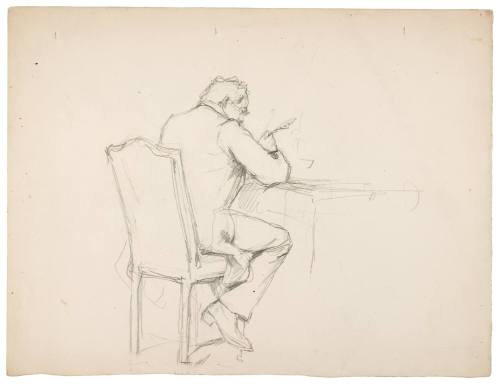 recto: Study for Discussion of the Marriage Contract (1882); verso: tracing for LE RETOUR