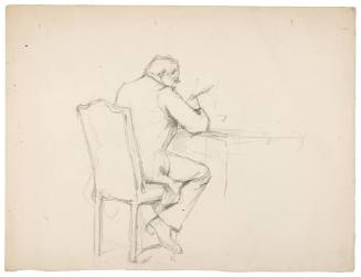 recto: Study for Discussion of the Marriage Contract (1882); verso: tracing for LE RETOUR