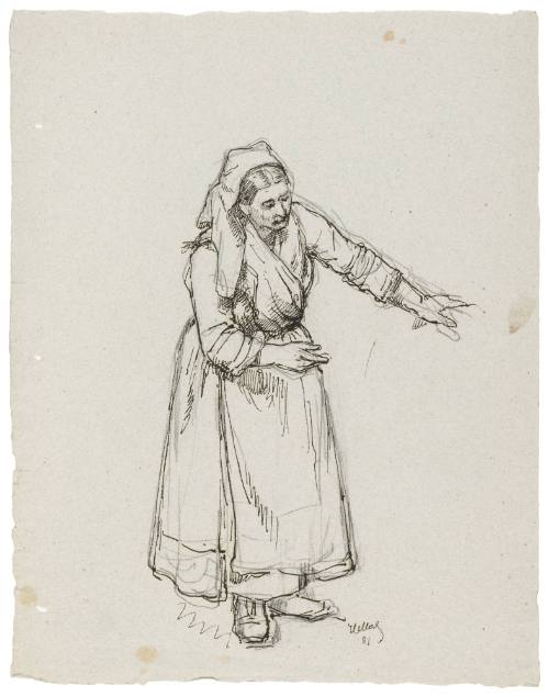 recto and verso: Study for Discussion of the Marriage Contract  (1882)