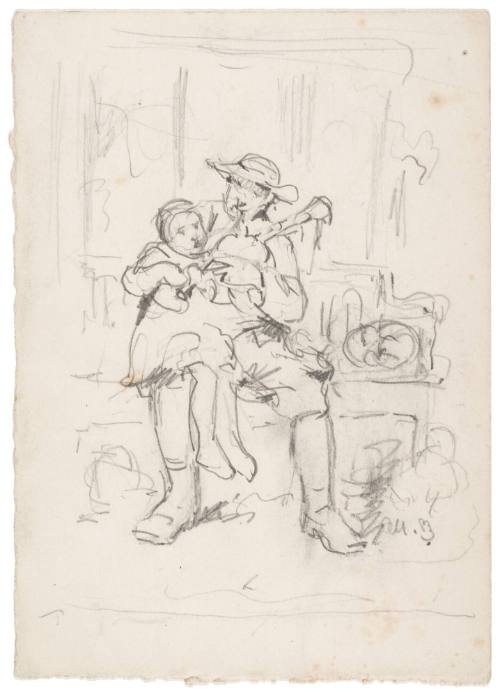 Study for The Bagpipe Lesson (1901)