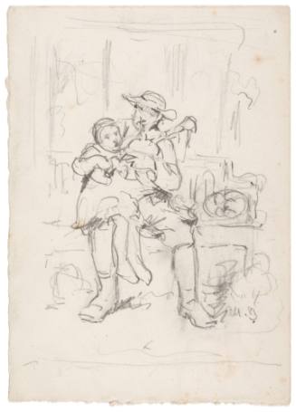 Study for The Bagpipe Lesson (1901)