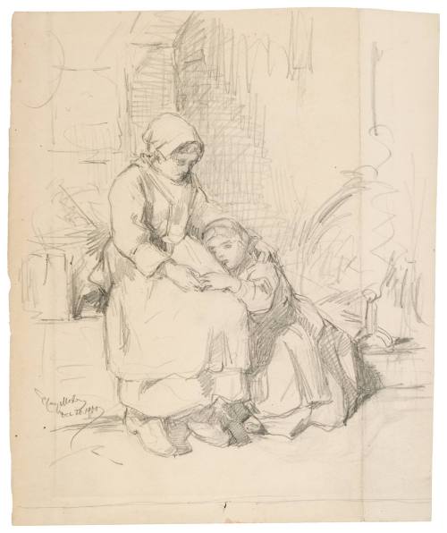 Study for Resting on the Hearth
