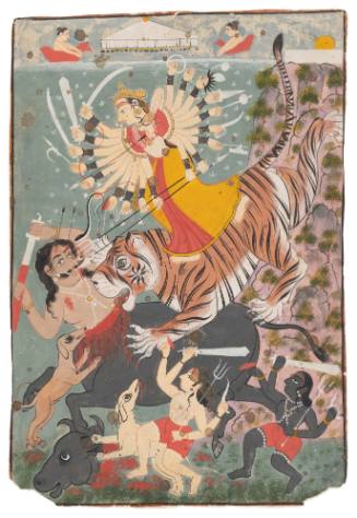 Durga Slays the Buffalo Demon Mahishasura (Mahishasuramardini)