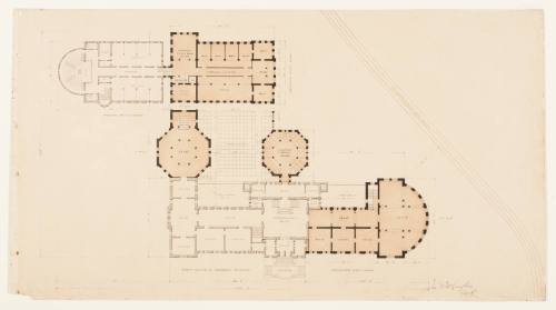 Proposed Floor Plan with Library and North and East Wings of Cincinnati Art Museum