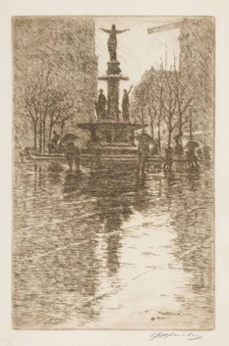 Tyler-Davidson Fountain in the Rain