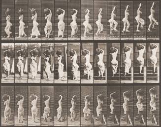 Turning and Ascending Stairs, a Water Jar on Left Shoulder