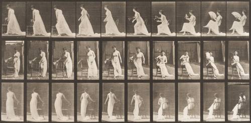 Placing Chair, Sitting and Flirting a Fan