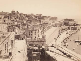 Malta. Port of Valetta, from the Upper Barracca