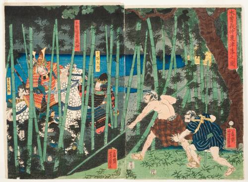 Kiso Yoshinaka at Awaru (Kiso Yoshinaka Awaru ochi no zu)