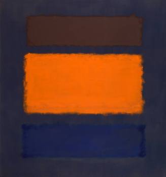 Brown, Orange, Blue on Maroon