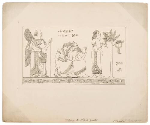 Self Portrait as a Winged Figure oon an Assyrian Bas Relief (Plate C) for "The Lady and the Flea"