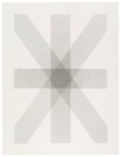 Bands of Lines in Four Directions in Black and White