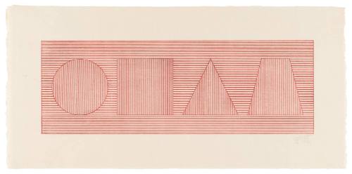 Four Part Combination of 6 Geometric Figures in Four Colors II