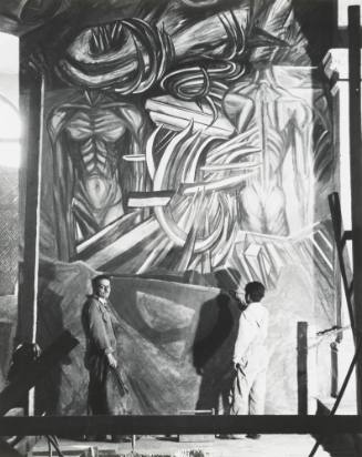 Jose Clemente Orozco Working on His Mural "Four Horsemen of the Apocalypse