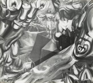 David Siqueiros and Friend Inside the "Center de Arte" Club, Mexico City