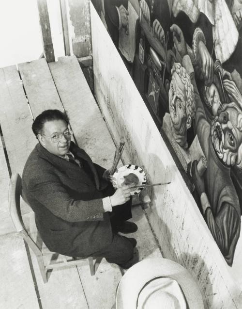 Diego Rivera Painting the Mural in the Cardiac Institute, Mexico City