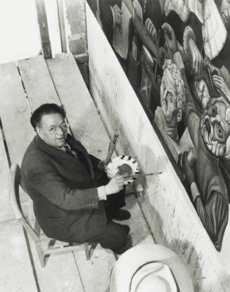 Diego Rivera Painting the Mural in the Cardiac Institute, Mexico City